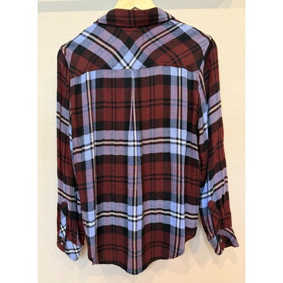 Rails Hunter Mulberry Plum Plaid Flannel Button Down Collared Shirt Small Soft - Picture 2 of 7